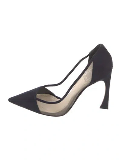 Pre-owned Dior Suede Mesh Accents Pumps In Blue