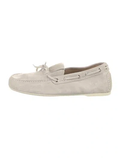 Pre-owned Dior Suede Moccasins In Neutral
