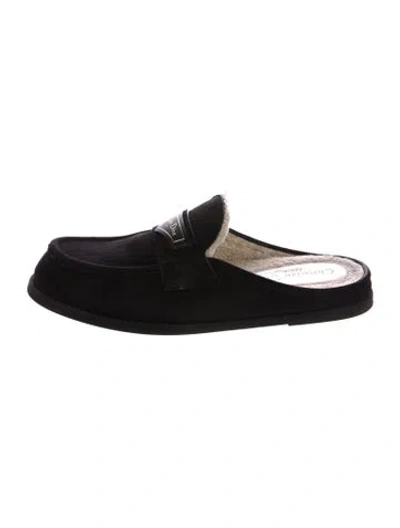 Pre-owned Dior Suede Mules In Black