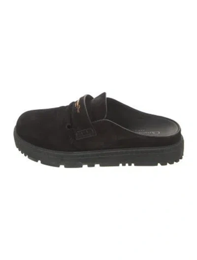 Pre-owned Dior Suede Mules In Black