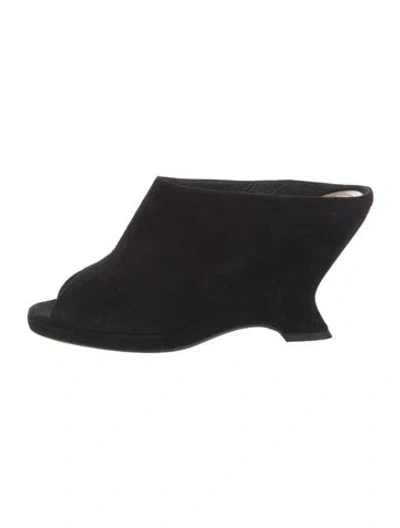 Pre-owned Dior Suede Mules In Black