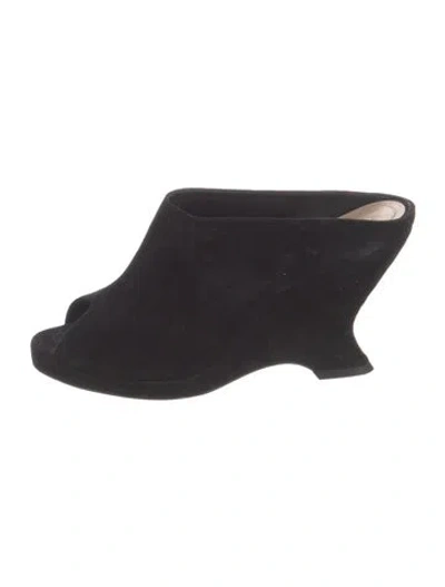 Pre-owned Dior Suede Mules In Black