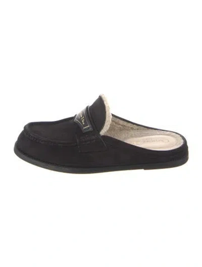 Pre-owned Dior Suede Mules In Black