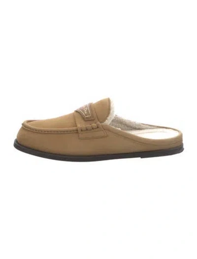 Pre-owned Dior Suede Mules In Neutral