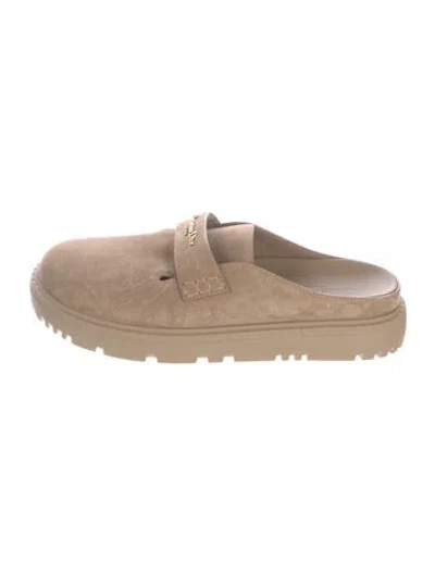 Pre-owned Dior Suede Mules In Neutrals