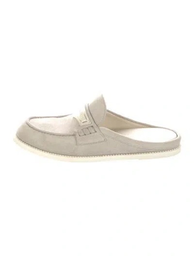 Pre-owned Dior Suede Mules In Neutrals