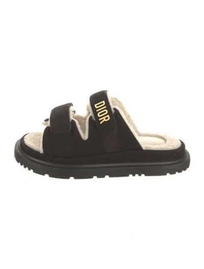 Pre-owned Dior Suede Patterned Slides
