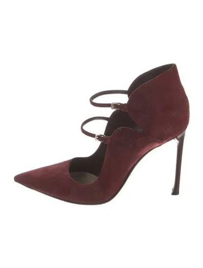 Pre-owned Dior Suede Pumps In Burgundy