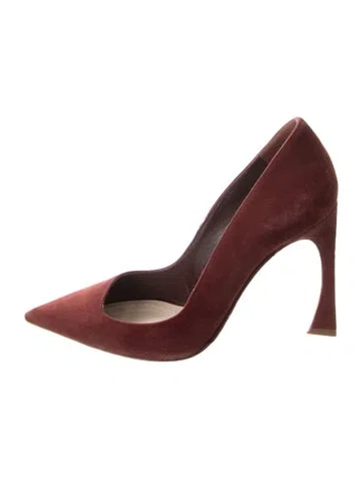 Pre-owned Dior Suede Pumps In Burgundy