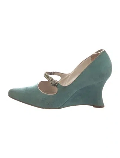 Pre-owned Dior Suede Pumps In Green