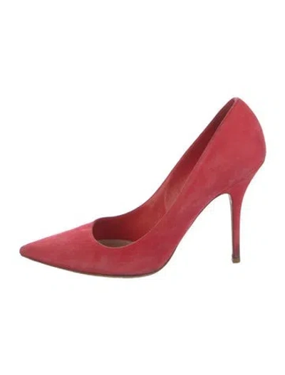 Pre-owned Dior Suede Pumps In Red
