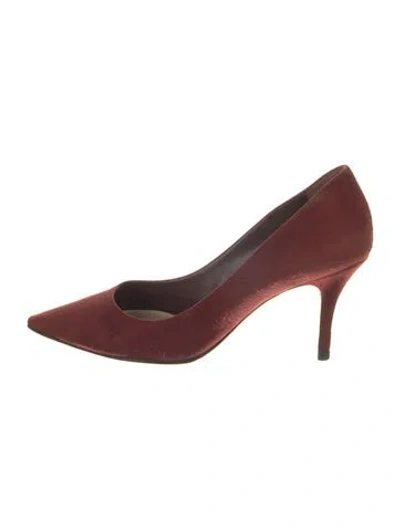 Pre-owned Dior Suede Pumps In Red