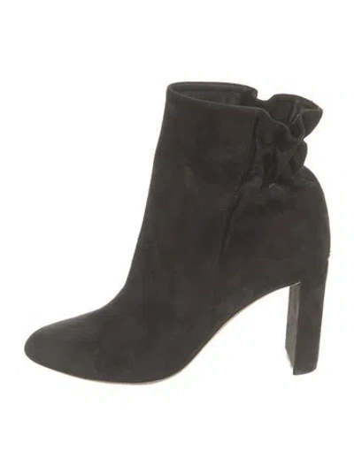 Pre-owned Dior Suede Ruffle Embellishment Boots In Brown