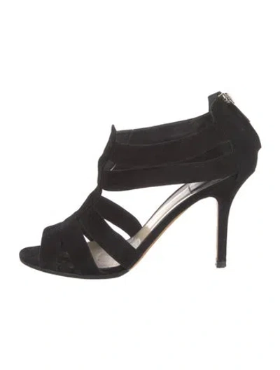Pre-owned Dior Suede Sandals In Black