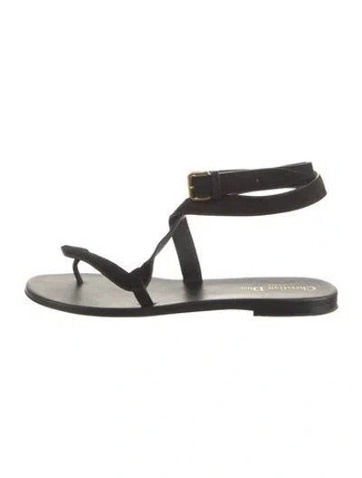 Pre-owned Dior Suede Sandals In Black