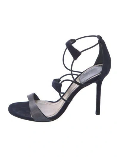 Pre-owned Dior Suede Sandals In Blue