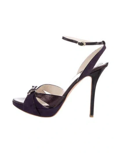 Pre-owned Dior Suede Sandals In Purple