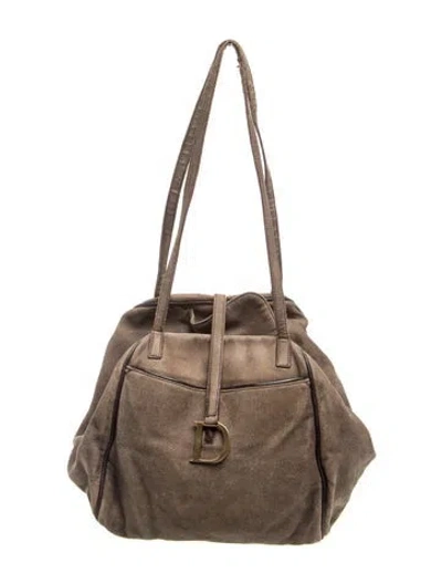 Pre-owned Dior Suede Shoulder Bag Vintage In Brown