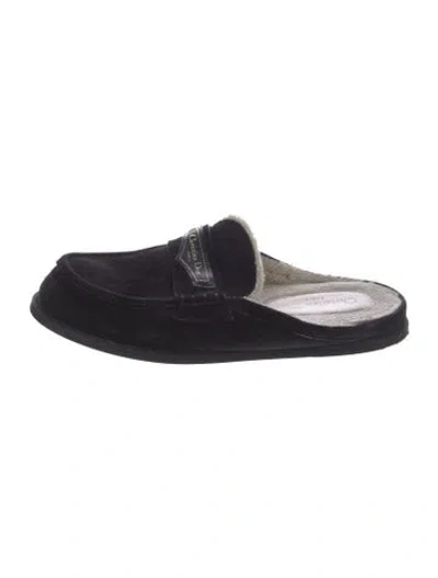 Pre-owned Dior Suede Slippers In Black