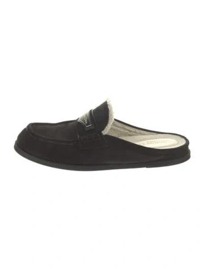 Pre-owned Dior Suede Slippers In Black