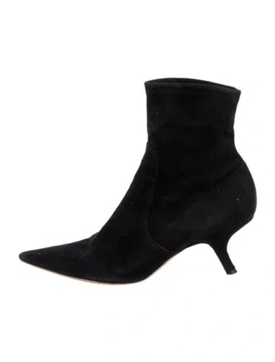 Pre-owned Dior Suede Sock Boots In Black