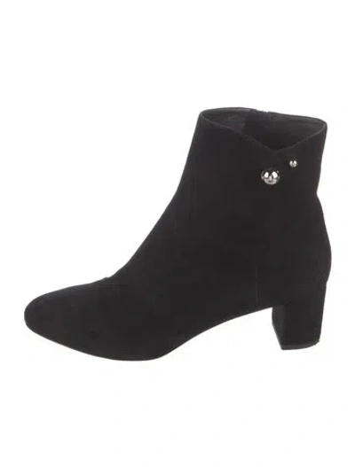 Pre-owned Dior Suede Studded Accents Boots In Black