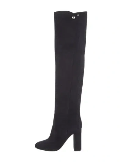 Pre-owned Dior Suede Studded Accents Boots In Black