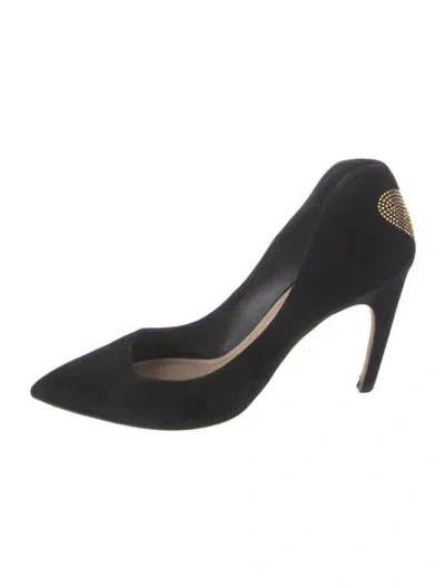 Pre-owned Dior Suede Studded Accents Pumps In Black