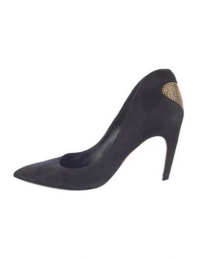 Pre-owned Dior Suede Studded Accents Pumps In Blue
