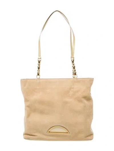 Pre-owned Dior Suede Suede Malice Tote Small Vintage In Neutral