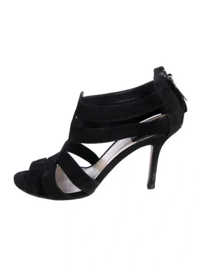 Pre-owned Dior Suede T-strap Pumps In Black