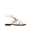 Dior Sun Leather Flat Sandals With Crisscross Straps In Gold