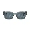 Dior Oblique S2i 52mm Rectangular Sunglasses In Blu/blu
