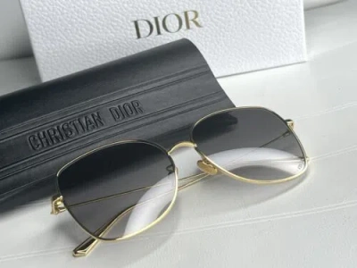 Pre-owned Dior Sunglasses Stellaire Bu Metal Gold/gradient 59-145 Italy In Gray