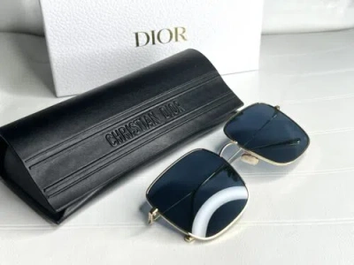 Pre-owned Dior Sunglasses Stellaire Su Metal Gold/blue Lenses 59-145 Italy