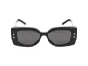 Dior 'pacific S1u 53mm Rectangular Sunglasses In Shiny Black/smoke