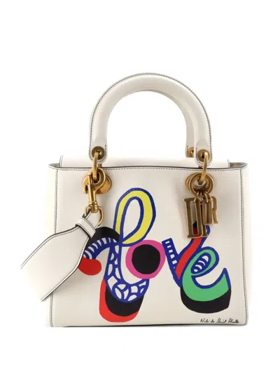 Pre-owned Dior Supple Lady  Bag Limited Edition Niki De Saint Phalle Printed Leather Medium Satchel In Multi
