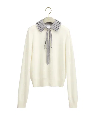Dior Sweater With Embroidered Collar In White