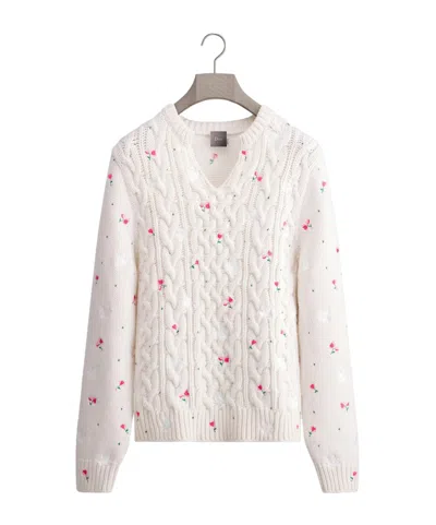 Dior Sweater With Floral Embroidery In White