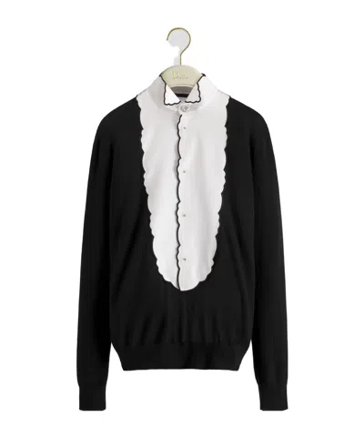 Dior Sweater With Plastron In Black