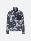 Dior Pocketed Floral High Collar Long Sleeve Sweater In White