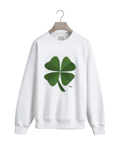Dior Sweatshirt With  Clover Embroidery In White