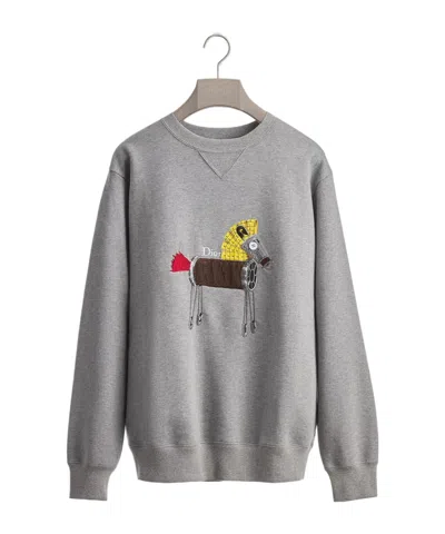 Dior Sweatshirt With Horse Embroidery In Gray