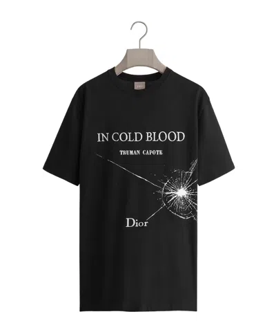 Dior T-shirt With Book Cover Embroidery And Print, Relaxed Fit In Black