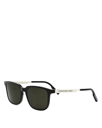 Dior Tag Su Geometric Sunglasses, 54mm In Black/green Solid