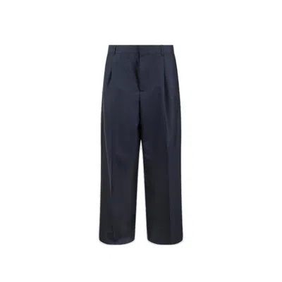 Dior Tailored Wool Pants With High Waist And Wide Legs In Blue