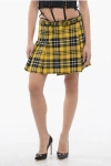 Dior Tartan Wool Accordion Miniskirt With Belt