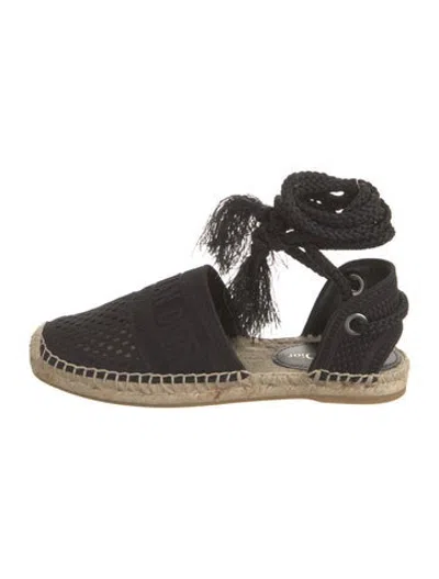 Pre-owned Dior Tassel Accents Espadrilles W/ Tags In Black