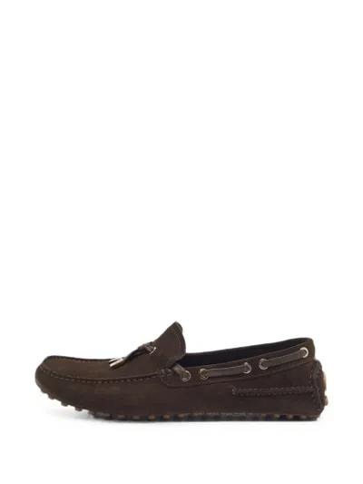 Pre-owned Dior Tassel Pebble-sole Boat Shoes In Brown