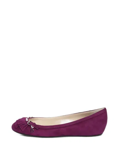 Pre-owned Dior Tassel-detail Ballet Flats In Purple